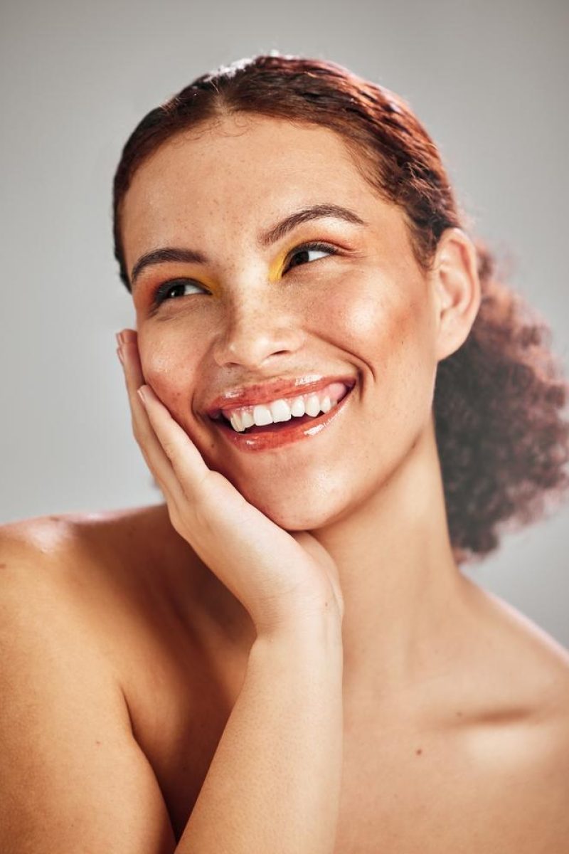 Beauty,Studio,,Facial,Eyeshadow,And,Happy,Woman,With,Creative,Cosmetics Are Veneers Bad For Your Teeth?